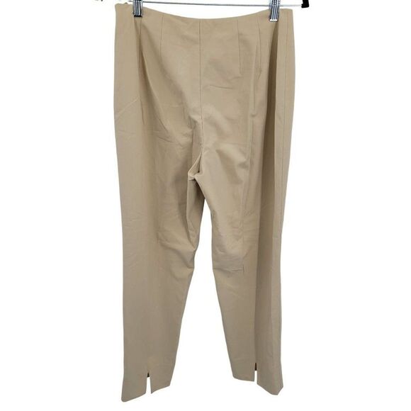 Vintage 90s Talbots High-Rise Stretch Dress Pants 8 Beige Tapered Split Hem - Picture 3 of 12